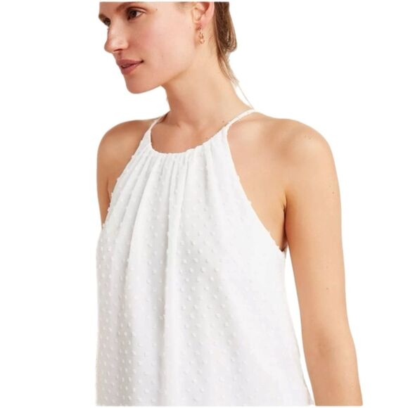 NWT ANTHROPOLOGIE SUNDAY IN BROOKLYN Halter Top Women’s Medium White Swiss Dot. - Picture 1 of 14